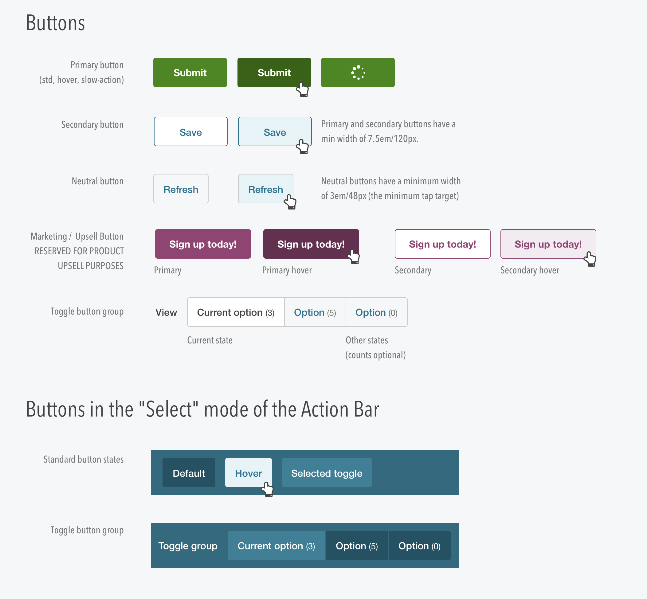 Screen Shot of early button definitions